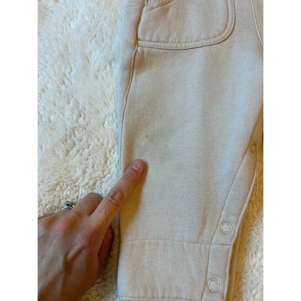 Vtg Koala Kids 12M Boys Embroidered Teddy Bear Cream Knit Overalls